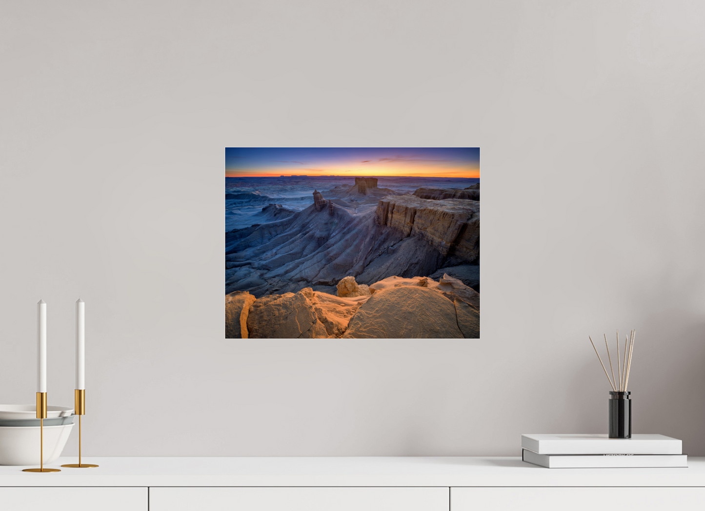 16 x 12″, Photo Print Under Acrylic Glass Moonscape Sunrise