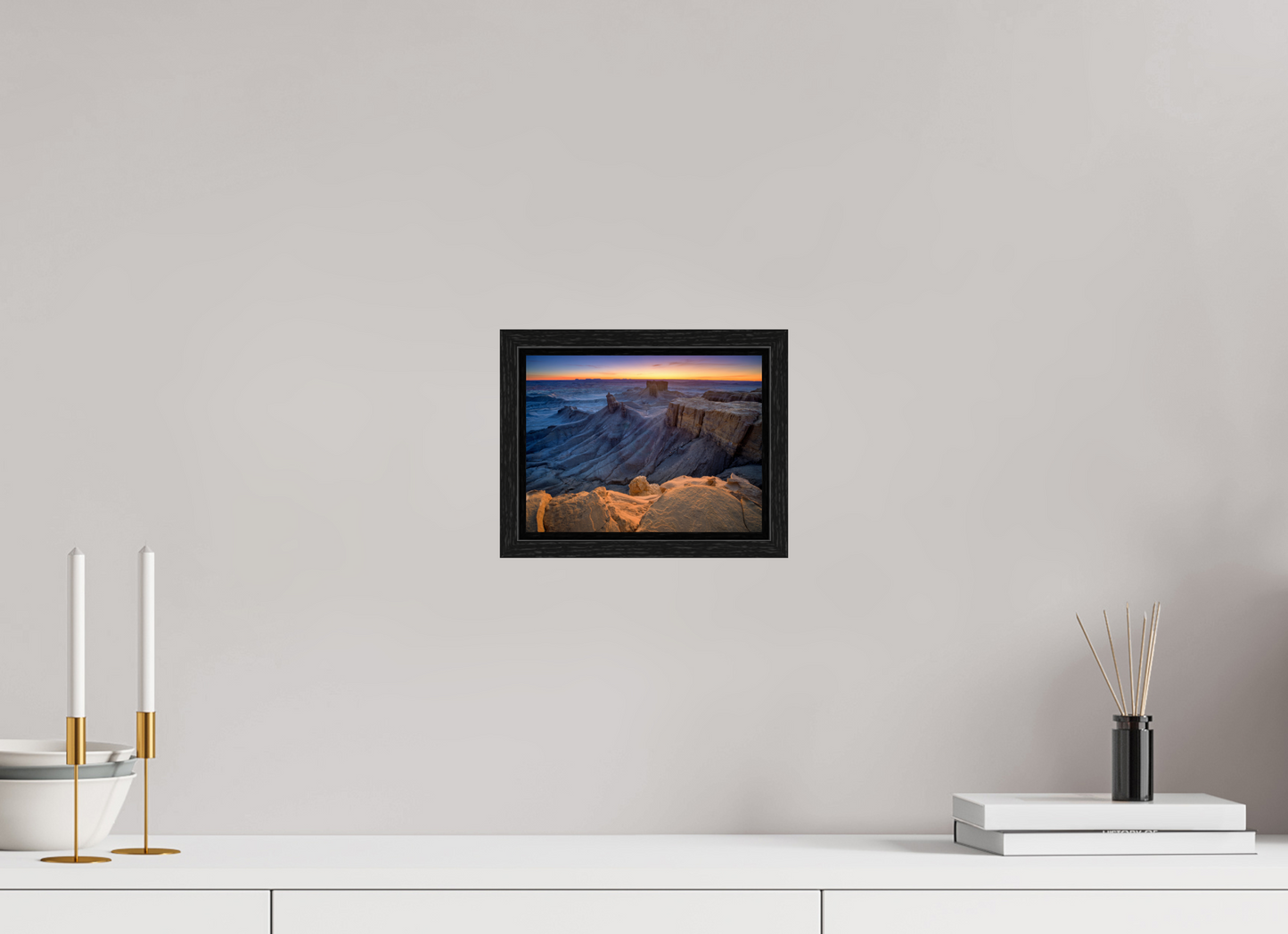 8 x 6″, Floater Frame Moonscape Sunrise